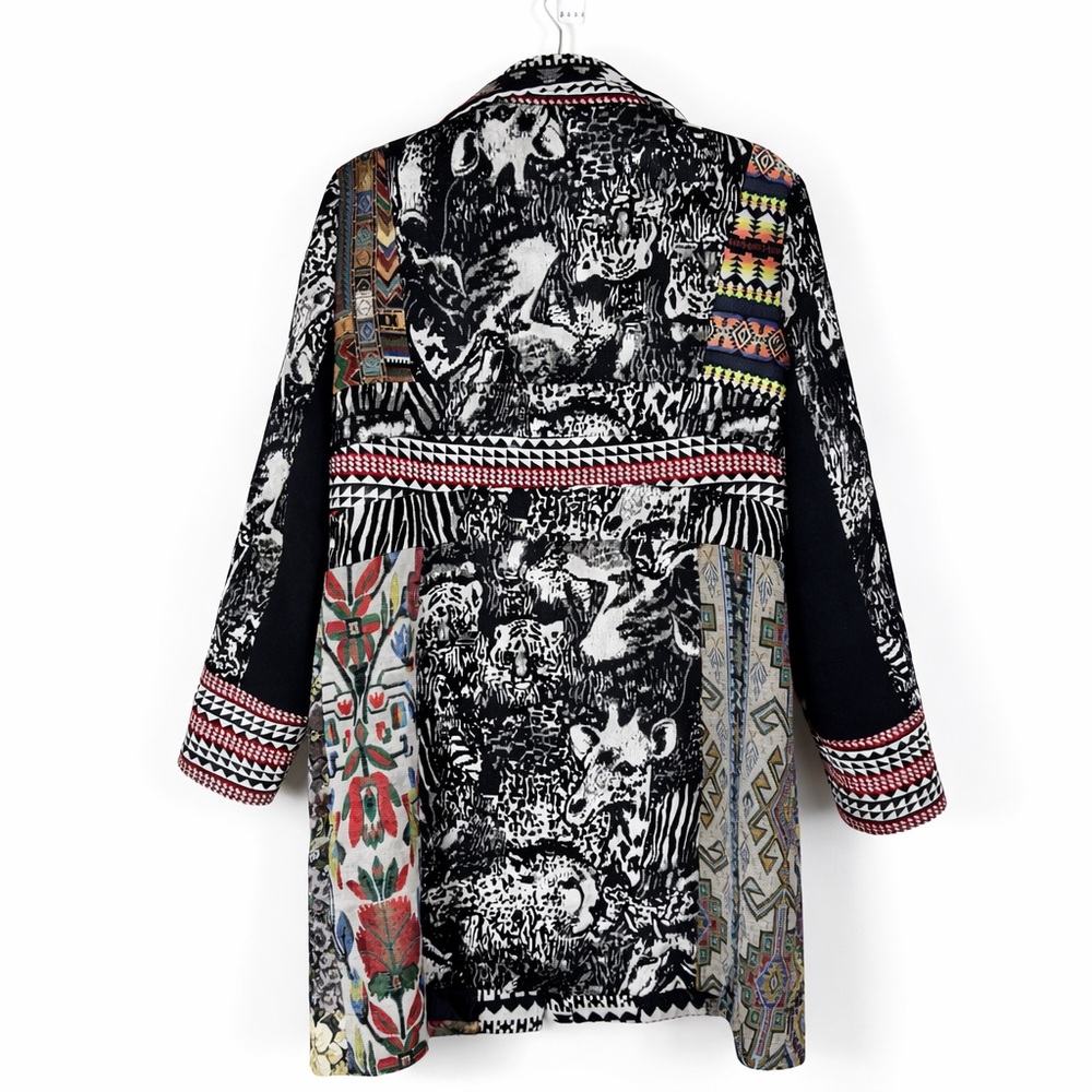 Desigual Multicolor Patchwork Tapestry Coat - image 8